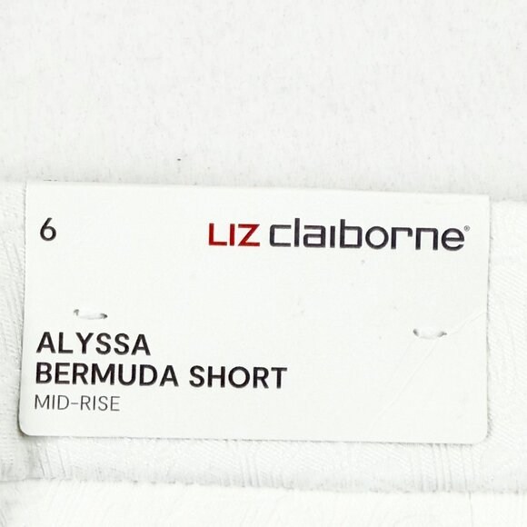 Liz Claiborne Women's Pull-on Alyssa White Bermuda Shorts Sz 6 Comfort Waist NWT - Picture 7 of 14